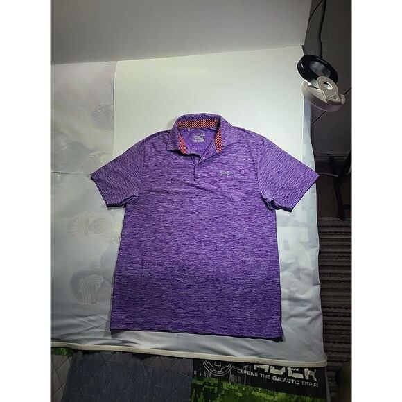 Under Armour Playoff Polo Shirt Adult M Heather Purple Golfing Performance Mens - Picture 3 of 9